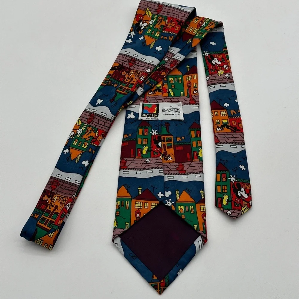 Balancine Tie Works Disney Mickey & Co. Neck Tie‎ - Mickey Mouse Walking Pluto